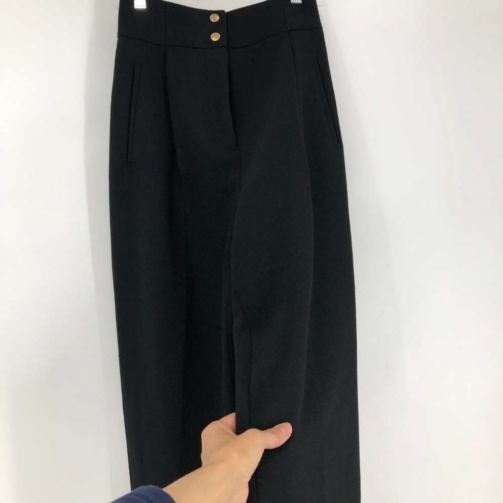 Le fou Wilfred Aritzia Black Dress Pants with Gold front buttons Size 00 - Picture 12 of 16
